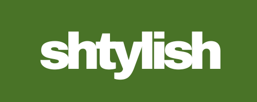 Logo for brand "Shtylish" in white text over a medium tone leaf-green background.